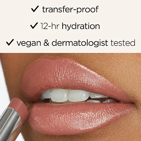 Image 1,transfer proof 12 hr hydration and vegan and dermatologist tested Image 2, full size vs mini size Image 3, BALM PLUMP CRÈME FINISH FINISH GLOSSY BALM GLOSSY PLUMP FINISH SATIN COVERAGE BUILDABLE WHAT IT DOES HYDRATES COVERAGE BUILDABLE WHAT IT DOES PLUMPS COVERAGE MEDIUM WHAT IT DOES SMOOTHS Image 4, 5. SUPER FRUIT LIP SMOOTHIE TREAT. SMOOTH. HYDRATE 4. 8. 10. 1. MARACUJA 11. 2. PEACH 3. STRAWBERRY 12. 4. ACAI 5. CRANBERRY 6. BLUEBERRY 7. WATERMELON 8. GOJI 9. GRAPESEED 10. POMEGRANATE 11. ACEROLA 12. VITAMIN E