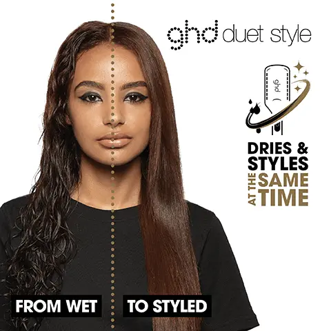 Image 1, from wet to styled before and after. dried and styles at the same time. Image 2, wet to styled with no damage. up to 48 hours unprecedented softness. Image 3, breakthrough air fusion technology. lower sound levels. Image 4, shine shot on dry hair only 2 times more shine. Image 5, 25% longer lasting frizz control