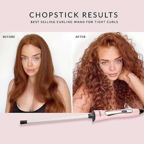 Image 1, chopstick results, best selling curling wand for tight curls before and after. Image 2, super skinny 7x10mm unique rectangular barrel. scientifically proven to create the longest lasting curls. get 3+ days of tight, natural looking curls. image 3, heats up to 200 degrees. super fast styling, heats up under 30 seconds. image 4, benefits, super skinny rectangular barrel, 7mm by 1 mm by 160mm (L), volume plumper, analog temperature control 210 degrees. professional ceramic wand for super shiny, for all hair types, lightweight, under 30 seconds heat up time. lasts tp to 3 days of volume,. compliments, lost count. hairsprat, not needed. volume, the limit does not exist. feel like, rihanna.