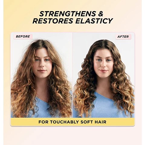 Image 1, strengthens and restores elasticity, before and after for touchably soft hair. Image 2, reduces damage, prevents frizz before and after for healthy looking hair. Image 3, transform your hair in 4 simple stepsl 1 = hydrate, 2 = soften, 3 = controls frizz, 4 = repair. Image 4, honey infused hair health routine. Image 5, your all in one honey infused hair health routine. healthy hydrated hair, touchably soft, visibly smooth and shiny, silky hair. Image 6, suitable for all hair types.