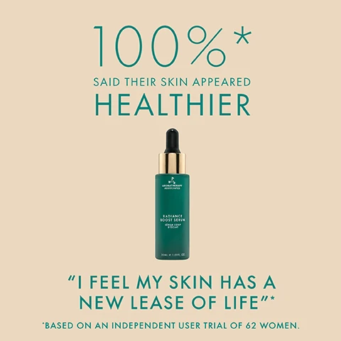 100% said their skin appeared healthier - i feel my skin has a new lease of life. based on an independent user trial of 62 women.