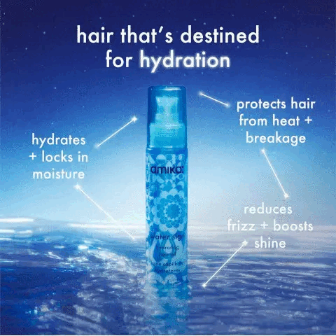 Hair that's destined for hydration, hydrates + locks in moisture. protects hair from heat + breakage. reduces frizz + boosts shine. Clinically proven results 2.7x more hydration, 51% less breakage, 69% less frizz for 24 hours, heat protects up to 450f. A formula destined for hydrated hair. after one use 89% agreed hair was not weighed down. 85% said water sign provided long-lasting hydration. 95% agreed hair looked shinier after using water sign. how many pumps are right for you, 1-2 pumps for fine to medium hair. 2-3 pumps for medium to thick hair, 3-4 pumps for coarse, curly, or dehydrated hair. Before and After