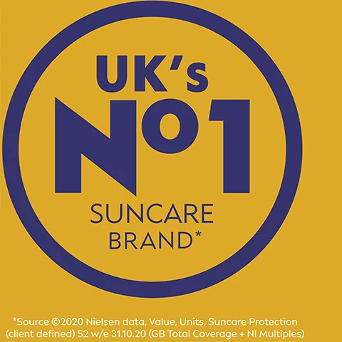 uk's number 1 suncare brand* *source 2020 nielsen data, value, units, suncare protection (client defined) 52 weeks ending 31st October 2020 (GB total coverage and Northern Ireland multiples)