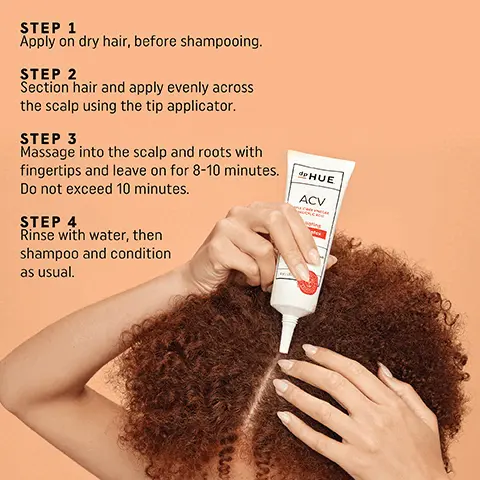 Image 1: step 1 apply on dry hair, before shampooing. Step 2: section hair and apply evenly across the scalp using the tip applicator,  Step 3: Massage into the scalp and roots with fingertips and leave on for 8-10 minutes. Do not exceed 10 minutes. Step 4: rinse with water, then shampoo and condition as usual. Image 2: Detox your scalp the kinder, gentler way - because the exfoliating scalp detox uses fruit enzymes and salicylic acid to dissolve away build up instead of mechanically scrubbing, its a gentle alternative for those who dont like or are easily irritated by traditional scalp scrubs. Image 3: color safe, free of parabens, sulfates, phthalates, gluten, alcohol, formaldehyde, fragrance and silicone. Cruelty free and vegan