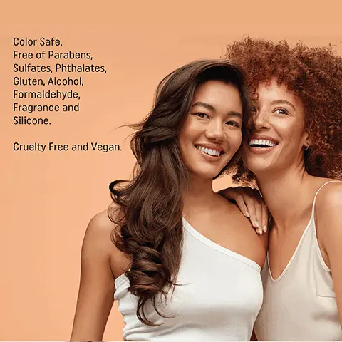 Image 1: color safe, free of parabens, sulfates, phthalates, gluten, alcohol, formaldehyde, fragrance and silicone. Cruelty free and vegan. Image 2: If you're starting to see more hair in your brush or in the drain, using our growth optimizing regimen that includes the ACV revitalizing shampoo and conditioner, can help jump start your hair follicles growth cycle and keep your scalp balanced for thicker fuller and healthier hair with time
