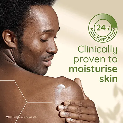Image 1, 24hr moisturisation. Clinically proven to moisturise skin after 4 weeks continuous use. Image 2, With nourishing oat, calming lavender scent. Suitable for sensitive skin, dermatologist tested. Image 3, Now with a recyclable pump. Image 4, Vegan formula does not contain animal derived ingredients. High tolerance formula. Fast absorbing. Skin relief for very dry and irritable skin. Daily Moisturising for normal to dry skin. Dermexa for very dry, itchy skin. Also suitable for people who may beprone to eczema. Cleanse, moisturise and protect dry skin.