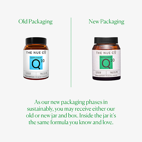 Old Packaging New Packaging THE NUE CO SUPPLEMENT 10 THE NUE CO SUPPLEMENT As our new packaging phases in sustainably, you may receive either our old or new jar and box. Inside the jar it's the same formula you know and love.