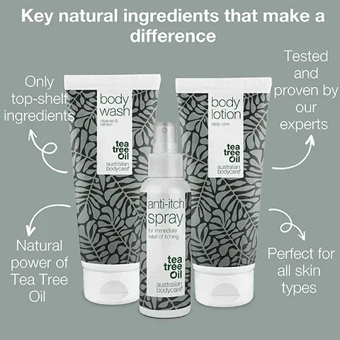 Image 1, Key natural ingredients that make a difference Only top-shelf ingredient Natural power of Tea Tree Oil, Tested and proven by our experts, Perfect for all skin types. Image 2, tea tree oil crafted by nature. Image 3, tea tree oil crafted by nature.