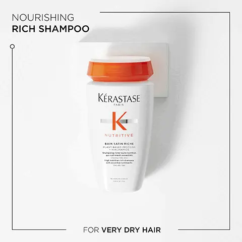 Nourishing rich shampoo for very dry hair. Niacinamide. Plant-based proteins.
