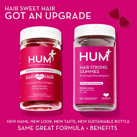 hair sweet hair got an upgrade. new name, new look, new taste, new sustainable bottle. same great formula and benefits.