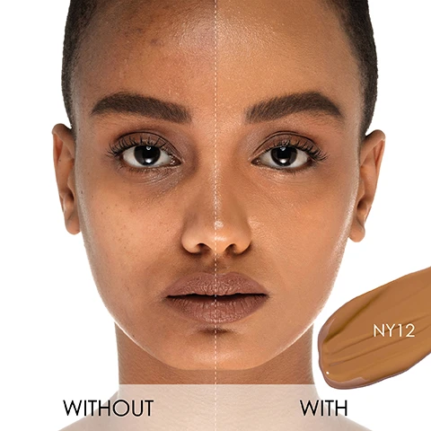 Image 2 - Image shows a womans face split down the middle, with the left side showing her natural appearance and the right side showing her skin enhanced with makeup, accompanied by a swatch labeled NY12.
              Image 3 - Image shows a grid of 16 faces with various skin tones, labeled with shade numbers, titled Neutral Undertone HY:GLAM Concealer, and attributed to Natasha Denona.
              Image 4 - Image of six arms displayed side by side, showcasing different shades of concealer with color labels that include C4, C3, C2, P5, Y10, Y12, Y11, RP6, N5, N2, and more, under the title HY·GLAM CONCEALER Brightening & Hydrating Crease-Proof Serum Concealer & Corrector.
              Image 5 - An instructional graphic for finding the right shade of HY·GLAM concealer, featuring a flowchart for identifying undertones based on the color of wrist veins, suggested blush colors, and images of diverse skin tones labeled fair, light, medium, tan, dark, and deep.
              Image 6 - Image of a guide showing different concealer application results on various skin tones for correcting under-eye circles and hyperpigmentation, with labeled sections: BLUE OR PURPLE UNDER-EYE CIRCLES, DARK BROWN UNDER-EYE CIRCLES, and HYPERPIGMENTATION, along with suggestions for selecting concealer shades based on skin tone.
              Image 7 - Image shows a chart titled Shade Code Breakdown for the HY-GLAM Concealer by Natasha Denona, listing various shade codes and their descriptions, including identifiers like N for Neutral and P for Peach, among others.
              Image 8 - Image of a Natasha Denona HY:GLAM Concealer with the product packaging and a description of its features such as clinically proven results, dark circle reduction, under-eye puffiness reduction, anti-aging benefits, and more, including visible text about its characteristics like medium-buildable coverage, lightweight finish, and that its crease-proof and talc-free.
              Image 9 - An image of a concealer applicator with a pointed tip and hollow reservoir, accompanied by a container of Natasha Denonas HY GLAM Concealer, featuring labeled descriptions for its uses: pointed tip for precise areas, hollow reservoir for the ideal amount of product, and flat side for larger areas of coverage.