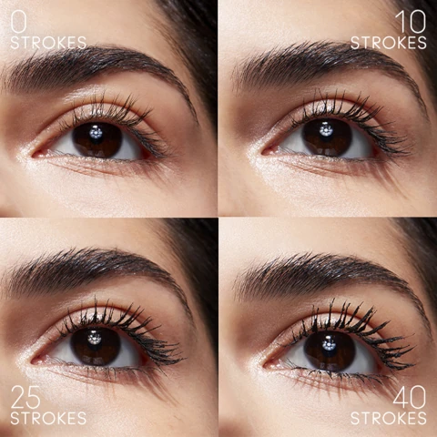 before and after no strokes, 10 strokes, 25 strokes and 40 strokes.