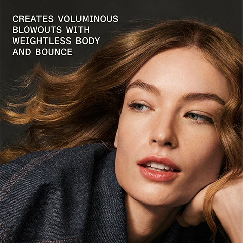 Image 1 - A close-up image of a woman with long, wavy hair resting her chin on her hand, wearing a dark denim jacket, with the text that reads creates voluminous blowouts with weightless body and bounce.
              Image 2 - A hand holds a white spray bottle labeled OLAPLEX VOLUMIZING BLOW DRY MIST with the text 94% SAW BUILDABLE VOLUME* and additional notes about a consumer perception study at the bottom.
              Image 3 - Image of a woman with curly hair shown in two sections labeled BEFORE and AFTER, with the BEFORE side displaying frizzier curls and the AFTER side showing smoother, voluminous curls and a bright smile, accompanied by text that reads UNRETOUCHED IMAGES and additional details on product results.
              Image 4 - Before and after images show a woman with straight hair on the left labeled BEFORE and the same woman with styled, voluminous hair on the right labeled AFTER, with additional text stating UNRETOUCHED IMAGES and product information.
              Image 5 - A side-by-side comparison of a woman with curly hair on the left labeled BEFORE and the same woman with straight, smooth hair on the right labeled AFTER, with additional text at the bottom stating UNRETOUCHED IMAGES and a note about hair care products used.
              Image 6 - Image shows two hair care products from OLAPLEX on a light background: a white bottle labeled OLAPLEX Volumizing Blow Dry Mist and a yellow bottle labeled OLAPLEX N°7 Bonding Oil alongside promotional text that reads Add OLAPLEX N°7 for Shiny, Visibly Healthy Blowouts, Add Body + Bounce, and Boost Shine + Softness.