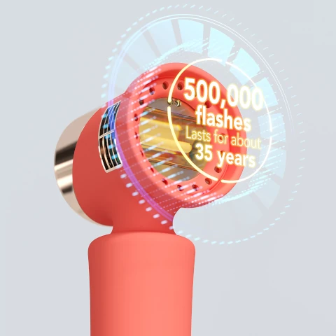 500,000 flashes, lasts for about 35 years