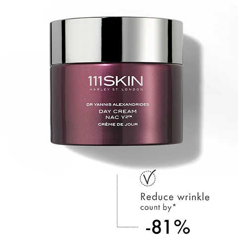 Image 1, reduce wrinkle count by 81%. Image 2, formulated to help protect and strengthen the skin barrier, firms, calms and smooths. Image 3, protects and strengthens skin barrier. promotes the production of glutahtione. clinically proven to reduce wrinkle count by 81%.