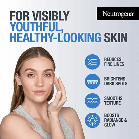 Image 1, for visibly youthful healthy looking skin, reduces fine lines, brightens dark spots, smooths texture and boosts radiance and glow. Image 2, results you can see +28% skin texture, -22% fine lines and -33% pigmentation spots