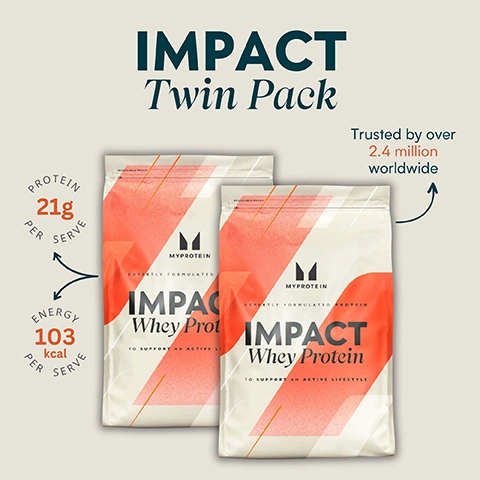 impact twin pack. Protein per serve 21g. Energy per serve - 103 kcal. Trusted by over 2.4 million worldwide.