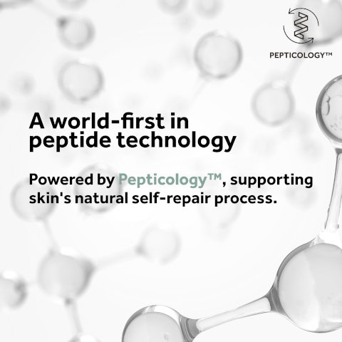 A world-first in peptide technology. Powered by pepticology, supporting skin's natural self-repair process