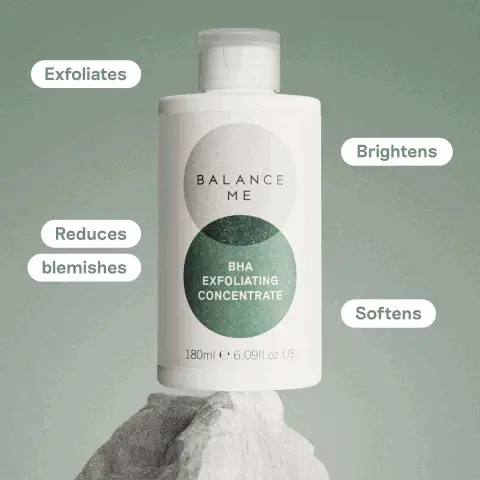 Image 1, exfoliates, reduces blemishes, brightens and softens. Image 2, anti bacterial, calms inflammation, clears and balances