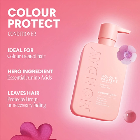 colour protect conditioner. ideal for colour treated hair. hero ingredient - essential amino acids. leaves hair protected from unnecessary fading.
