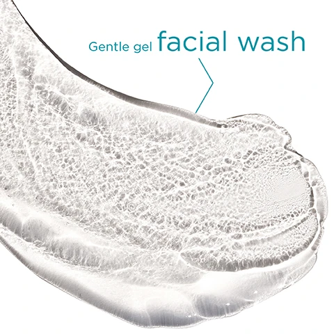 Image 1, gentle gel facial wash. Image 2, effectively removes makeup and impurities without irritation. Image 3, gluconolacotone pha, gently exfoliates and renews tone. Image 4, improved skin clarity proven results, after 12 weeks of using pha facial cleanser alone twice daily.