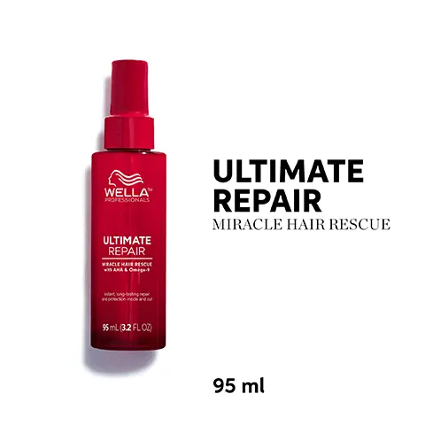 Image 1, ultimate repair miracle hair rescue 95 ml. Image 2, repairs damage in 90 seconds inside and out. Image 3, repair hair in 90 seconds inside and out. Image 4, cruelty free formulated without artificial dyes, formulated without phthalates and compatible with coloured hair 
