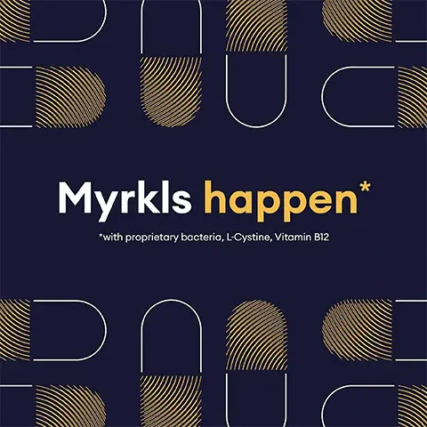 Myrkls happen with proprietary bacteria, L-Cystine, Vitamin B12. The Science. How Myrkl AB001 works.
              1. ABOOI activates in the gut.
              2. Vitamin B12 is absorbed in the stomach to work it's magic.
              3. Wake up and feel refreshed the next day with myrkl.
              VITAMIN B12
              Contributes to normal red blood cell formation.
              Contributes to normal energy-yielding metabolism.
              Contributes to the reduction of tiredness and fatigue.
              Contributes to the normal function of the immune system.
              Suitable For Vegans.
              Contains Vitamins B12.
              Scientifically tested.
              Enjoy your social life without compromising the next day.