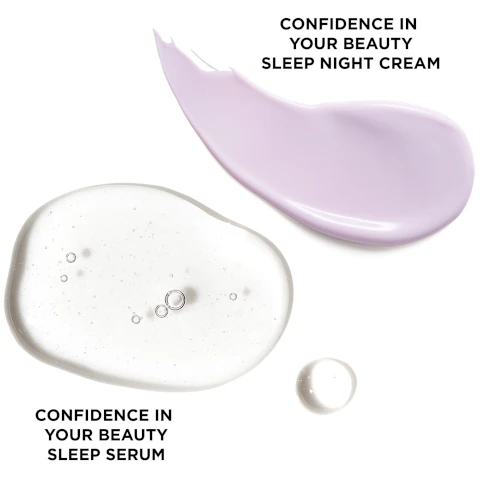 confidence in your beauty sleep night cream swatch and confidence in your beauty sleep serum swatch