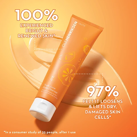 100% experienced bright and renewed skin. 97% felt it loosens and lifts dry, damaged skin cells. in a consumer study of 35 people after 1 use.