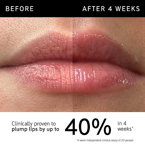 Image 1 - Image shows a split comparison of lips, with the left side labeled Before showing dry, thin lips, and the right side labeled After 4 Weeks displaying fuller, glossy lips; text included states Clinically proven to plump lips by up to 40% in 4 weeks and notes a 4-week independent clinical study of 20 people.
              Image 2 - A tube of lip balm with a light yellow product visible at the opening, placed against a white background, accompanied by text stating Clinically proven to plump lips by up to 40% in 4 weeks* No tingle or irritation Helps hydrate and smooth lips with a note about a clinical study at the bottom.
              Image 3 - A person with dark, curly hair smiles and holds a tube of Tripeptide Plumping Lip Balm in front of their mouth, with text beside them stating percentages of lip nourishment and plumping over time.
              Image 4 - A close-up of a creamy, light beige formulation with the text Ingredients at the top and descriptions of two ingredients below: 6% TRIPEPTIDE COMPLEX - Visibly increases lip volume for plumper-looking, more defined lips and 2% ULTRA FILLING SPHERES - Delivers Hyaluronic Acid within the lip to plump, retain moisture and help fill fine lines.
              Image 5 - Close-up image of a womans face showing her applying lip product, with text overlay that reads: FAQ WHEN WILL I SEE RESULTS AND HOW LONG WILL THEY LAST? A visible increase in lip volume shows in as little as 2 weeks. Like many skincare products, to maintain the benefits you need to continue use of the product. CAN I LAYER IT WITH LIPSTICK? Yes, you can layer it with any of your favourite products to give your lips a glossy boost.
              Image 6 - A person holds a tube of The Inkey List Tripeptide Plumping Lip Balm, with icons indicating morning and night application next to the text When to apply and AM PM.
              Image 7 - Image showing a side-by-side comparison of two lip products: on the left, a tube labeled Tripeptide Plumping Lip Balm with descriptions of benefits and ingredients, and on the right, a plain white tube with similar descriptive sections including Best For, Hero Ingredient, and Targets.