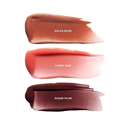 DOLCE NUDE, CANDY KISS, SUGAR PLUM. PEPTIDES UP TO +101% INCREASE IN HYALURONIC ACID, LOCKS IN MOISTURE UP TO +50%. ENHANCE OVERALL LIP MATRIX UP TO +130% COLLAGEN I. UPTO +15% LIP PLUMPING INCREASE PEPTIDES INCREASE LIP VOLUME. HYDRATION AND SOFTNESS. AVOCADO BUTTER, 2% TRIPEPTIDE COMPLEX, SHEA BUTTER. BEFORE, AFTER SUGAR PLUM, CANDY KISS, DOLCE NUDE. 86% OF CONSUMERS AGREED THAT THEIR LIPS LOOKED JUICIER AFTER FIRST USE, 100% OF CONSUMERS AGREED THAT THEIR LIPS FELT MOISTURIZED AFTER FIRST USE, 100% OF CONSUMERS AGREED THAT THEIR LIPS FELT SOFT AFTER FIRST USE. WHY IT WORKS, HYDRATING PEPTIDE LIP BUTTER, AVOCADO BUTTER Antioxidant HYDRATES, SOFTENS + SHEA BUTTER Vitamin A & E SOOTHES, PROTECTS + 2% TRIPEPTIDE COMPLEX Peptides PLUMPING, VOLUME, LOCK IN MOISTURE. 3-in-1 Lip Butter, Hydrating + Plumping + Gloss. DOLCE NUDE, CANDY KISS, SUGAR PLUM.