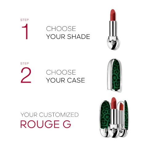 step 1 = choose your shade, step 2 = choose your case. your customized rouge G