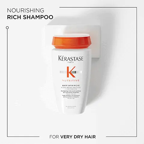 Image 1, NOURISHING RICH SHAMPOO KÉRASTASE PARIS K NUTRITIVE BAIN SATIN RICHE PLANT-BASED PROTONS NIACINAMIDE FOR VERY DRY HAIR Image 2, NOURISHING LIGHT DETANGLING CONDITIONER KÉRASTASE PARIS -K NUTRITIVE LAIT VITAL PLANT-BASED PROTEINS ADNANCE FOR FINE TO MEDIUM DRY HAIR Image 3, NUTRITIVE RANGE HEALTHY RITUAL FOR DRY HAIR UP TO 99% STRONGER HAIR* UP TO 116X MORE SHINE** UP TO 2X FEWER VISIBLE SPLIT ENDS*** Image 4, VITAMINS BLEND PLANT-BASED PROTEINS NIACINAMIDE Image 5, 8H MAGIC NUTRITIVE NIGHT SERUM THE PROFESSIONAL INSIDE HOVIG ETOYAN Global Professional Ambassador ୧୧ I grew up with Nutritive and the 8h magic night serum is a product that I love to recommend to my clients seeking a night treatment to boost nourishment, and reduce frizz, leaving the hair softer.