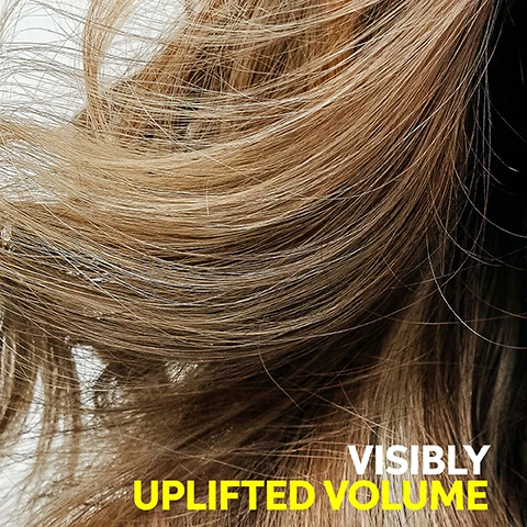 Image 1, visibly uplifted volume. image 2, new 300ml bottle, same great formula. image 3, visibly uplifted volume. image 4, volume, lightweight, deep cleansing. image 5, cotton extract, perfect softness and stability.