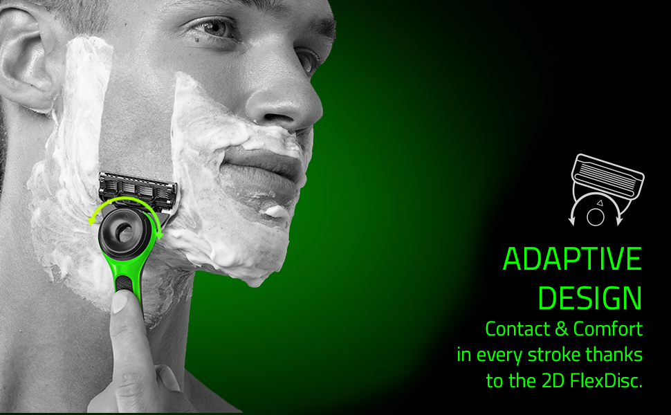 ADAPTIVE DESIGN Contact & Comfort in every stroke thanks to the 2D FlexDisc.