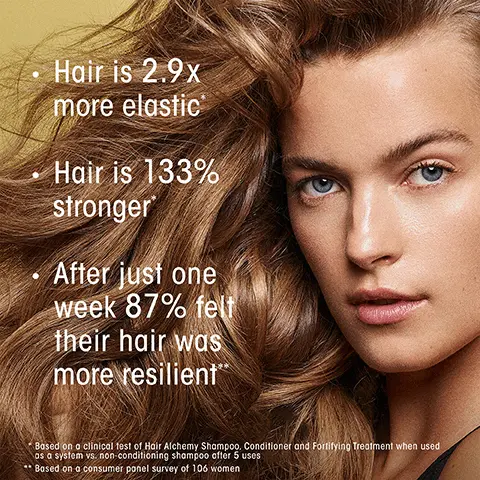 Hair is 2.9x more elastic. Hair is 133% stronger. After just one week 87% felt their hair was more resilient. Based on a clinical test of Hair Alchemy Shampoo, Conditioner and Fortifying Treatment when used as a system vs non-conditioning shampoo after 5 uses. Based on a consumer panel survey of 106 women. Oribe collaborated with Cairo, Paris and Marrakech based multidisciplinary artist Louis Barthelemy for its limited edition Holiday 2023 Collection. Sustainable Packaging. These sets feature Forest Stewardship Council and Green Seal certified paper. The unique packaging utilizes soy inks, are chlorine free and leverage renewable electricity for production. The internal tray is made from 100% biodegradable and renewable plant fiber.