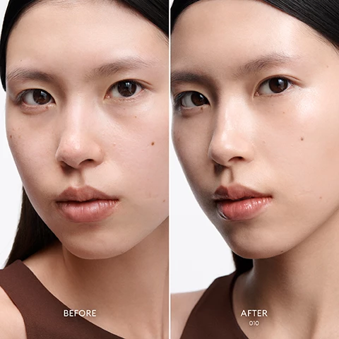 Image 1, before and after. image 2, 040 = light to medium skin tone - neutral undertone. 030 = light skin tone - warm golden undertone. 020 = light skin tone - warm peach undertone. 010 = fair skin tone - cool pink undertone. image 3, 070 = medium skin tone - peach undertone. 060 = medium skin tone - neutral undertone. 050 = medium skin tone - pink undertone. 040 = light to medium skin tone - neutral undertone. image 4, 110 = deep skin tone - golden undertone. 100 = medium deep skin tone - golden undertone. 090 = medium deep skin tone - olive undertone. 080 = medium tan skin tone - peach undertone. image 5, 140 = very deep skin tone - red undertone. 130 = deep skin tone - neutral undertone. 120 = deep skin tone - red undertone. 210 = deep skin tone - golden undertone. image 6, innovative encapsulated skin enhance luminous tinted serum and number 3 foundation brush. microencapsulated pigments keep active skincare ingredients at peak form. soft, tapered bristles burst pigment microspheres and activate the formula. a sheer, radiant tint delivers instant hydration and lasting skincare benefits. image 7, 100% see smoother skin in seven days. 85% experience an increase in brightness in seven days. instantly increases hydration an average of 144%. based on a 24 hour clinical instrument study of 33 people aged 18-66, immediately 8, 12 and 24 hours after single application. based on a 7 day consumer use study on 34 people between the aged of 21-65, immediately 8 hours, 12 hours and 7 days after a single daily application. image 8, the ingredients. microencapsulated technology keeps key ingredients in purest form. hyaluronic acid plumps and smooths fine lines. acetyl tetrapeptide-2 provides environmental protection. squalane pure, sustainable and 100% plant derived moisturising agent that adds weightless hydration. image 9, the benefits. hydrating formula smooths skin texture. sheer coverage blurs the complexion with a luminous finish. refreshes skin with an instant burst of moisture. image 10, swatches of - 010, 020, 030, 040, 050, 060, 070, 080, 090, 100, 110, 120, 130 and 140 on three different skin tones. image 11, shade guide. fair shade range. neutral undertone = softlight luminous concealer in LX010 and skin enhance luminous tinted serum in 010. peach undertone = softlight luminous concealer in LX020 and skin enhance luminous tinted serum in 030. pink undertone = softlight luminous concealer in LX030 and skin enhance luminous tinted serum in 020. image 12, shade guide, medium shade range. golden undertone = softlight luminous concealer in LX070 and skin enhance luminous tinted serum in 060. pink undertone = softlight luminous concealer in LX080 and skin enhance luminous tinted serum in 070. olive undertone = softlight luminous concealer in LX090 and skin enhance luminous tinted serum in 080. image 13, shade guide medium-deep shade range. peach undertones = softlight luminous concealer in LX100 and skin enhance luminous tinted serum in 080. golden undertone = softlight luminous concealer in LX110 and skin enhance luminous tinted serum in 090. neutral undertone = softlight luminous concealer in LX120 and skin enhance luminous tinted serum in 100. warm undertone = softlight luminous concealer in LX120 and skin enhance luminous tinted serum in 110. warm golden undertone = softlight luminous concealer in LX130 and skin enhance luminous tinted serum in 110. neutral undertone = softlight luminous concealer in LX140 and skin enhance luminous tinted serum in 120.