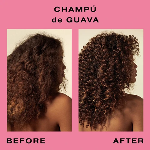 Image 1 and 2, champu de guava before and after. image 3, for damaged or colour treated hair.