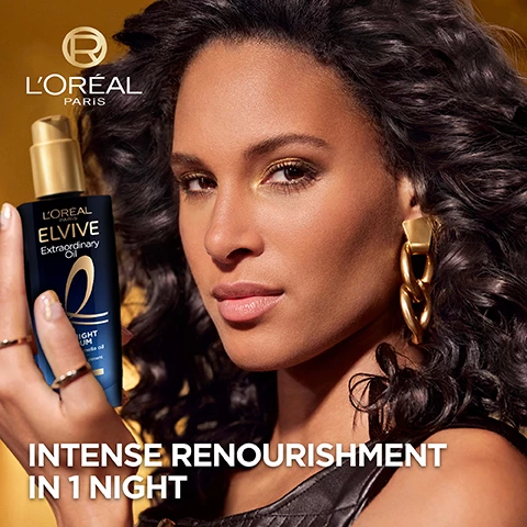 Image 1, intense renourishment in 1 night. image 2, non greasy texture no pillow transfer. from creamy to watery serum texture. image 3, enriched with precious camelia oil. camelia oil targets vulnerable parts of the hair fibre for intense renourishment. image 3, day and night routine to wake up extraordinary. day miracle hair perfector long lasting nourishment and irresistible shine. night - midnight serum ultimate renourishment in 1 night.