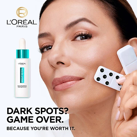 Image 1, dark spots? game over, because you're worth it. image 2, powered by niacinamide helps reduce dark spots. amino sulfonic acid gently exfoliates for more even skin tone. image 3, in 1 week visibly fades all types of dark spots. post acne marks, age spots and sun spots. image 4, dark spot routine. step 1 = niacinamide serum, fades all types of dark spots. step 2 = daily UV fluid, protects from dark spots. image 5, complete your dark spot routine. exfoliant peel. UV fluid SPF50+. niacinamide serum every other night. image 6, fight dark spots round the clock. daily use apply AM and PM. image 7, how to use. step 1 = apply 3 to 4 drops on cleansed face and neck. step 2 = follow with dark spot UV fluid in the morning. every other night exfoliate with dark spot exfoliant peel.