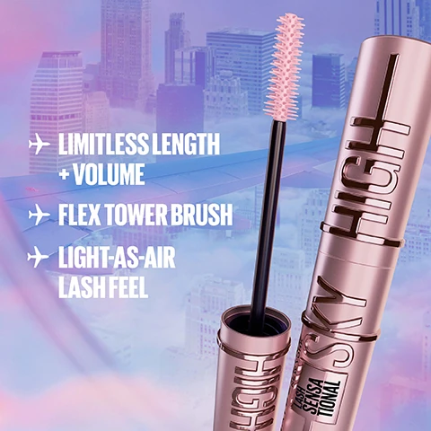 limitless length and volume. flex tower brush. light as air lash feel