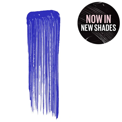 Image 1, now in new shades. image 2, limitless length and volume. flex tower brush. light as air lash feel.