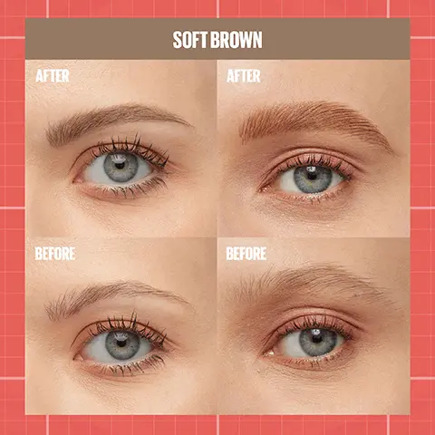 Image 1, AFTER BEFORE Image 2, BEFORE AFTER Image 3, STEP 1: FILL WITH HAIR-LIKE STROKES STEP 2: SCULPT N'SEAL Image 4, BROWS LOOK SO REAL, YOU CAN'T TELL IT'S MAKEUP REAL BROW VS BUILD-A-BROW (NO MAKEUP) Image 5,STEP 1: BROW PEN Ultra-precise pen for hair-like strokes BUILD-A-BRE STEP 2: BROW GEL Clear sealing gel sculpts and seals -A-BROW