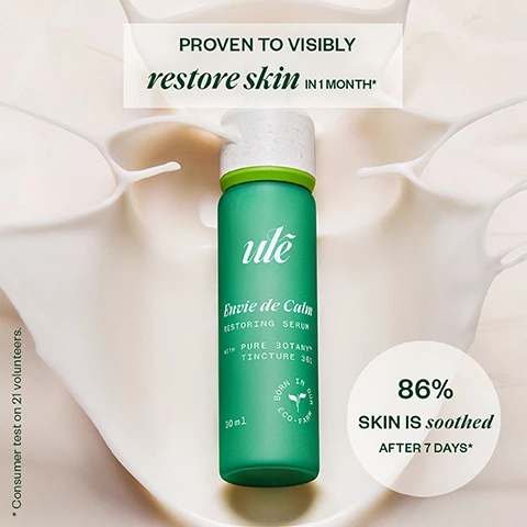 Image 1, proven to visibly restore skin in 1 month. 86% skin is soothed after 7 days. Consumer test on 21 volunteers. image 2, a powerful synergy for visibly results. signature pure 3OTANY blend - revive skin by acting on the causes of premature skin againg, ex vivo protemic anaylsis. almond milk softens and soothes the skin. plum oil nourishes. ceramides moisturises and plumps the skin. image 3, day 0 vs day 28, 95% skin seemed restores after 1 month in use test on 21 volunteers. apply a few drops morning and night. the routine = reve of pure, envie de calm, je suis chill