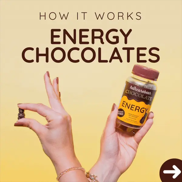 How it works energy chocolates. Packed with B-Vitamins for an extra boost. Vitamin B complex Boost. Enjoy the benefits of enhanced mood and reduced stress response. Sugar free, vegetarian, vanilla flavour. 