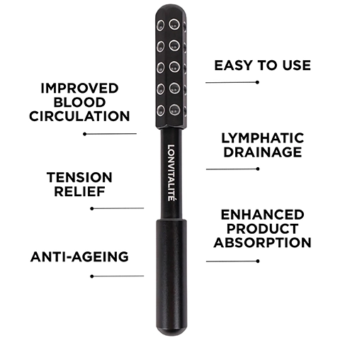 Improved blood circulation. tension relief. anti-ageing. easy to use. lymphatic drainage. enhanced product absorption