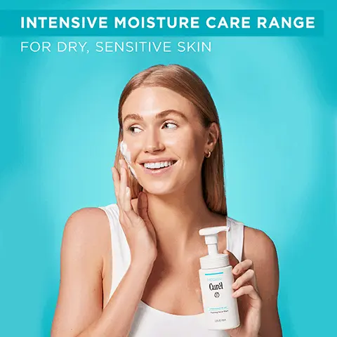 INTENSIVE MOISTURE CARE RANGE FOR DRY, SENSITIVE SKIN. Light and airy Foam. Thoroughly cleanses without stripping hydratation. Skin soft & supple. CERAMIDES cleanses impurities while protecting ceramides for optimal moisture retention. pH balanced. fragrance free. colourant free. No.1 IN JAPAN FOR SENSITIVE SKIN, Based on INTAGE Inc SRI Data, Sensitive Skincare Product Market, Mar 2018 Dec 2023, Value Base. THE RANGE.