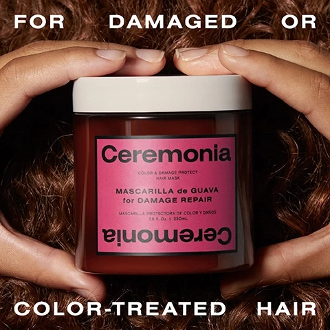 image 1, for damaged or colour treated hair. image 2 and 3, mascarilla de guava before and after