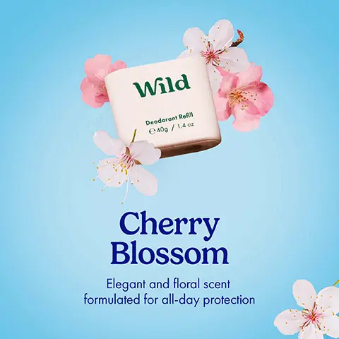 Cherry Blossom. Elegant and floral scent formulated for all-day protection. Squeeze both side buttons at the same time and pull the base out. Remove the outer refill sleeve and place the refill on the base. Slide the base into the body until it clicks. Twist to the right to use. Once finished, twist the base of the case back down to its starting position and refill.