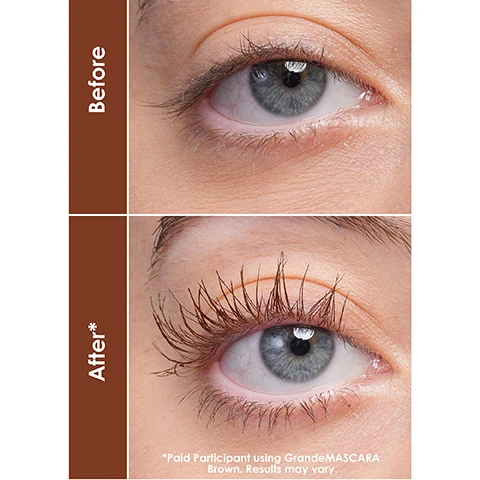 before and after. paid participant using grande mascara brown. results may vary